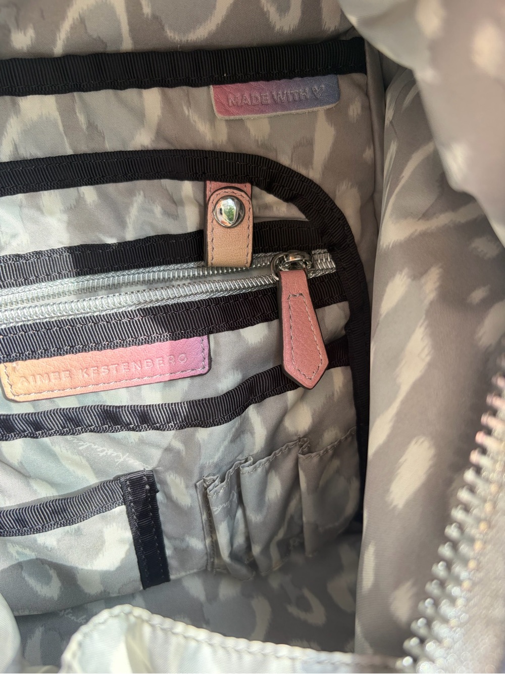 Aimee Kestenberg Pastel Gradient Leather Backpack - Pink Yellow Blue - Picture 5 of 11